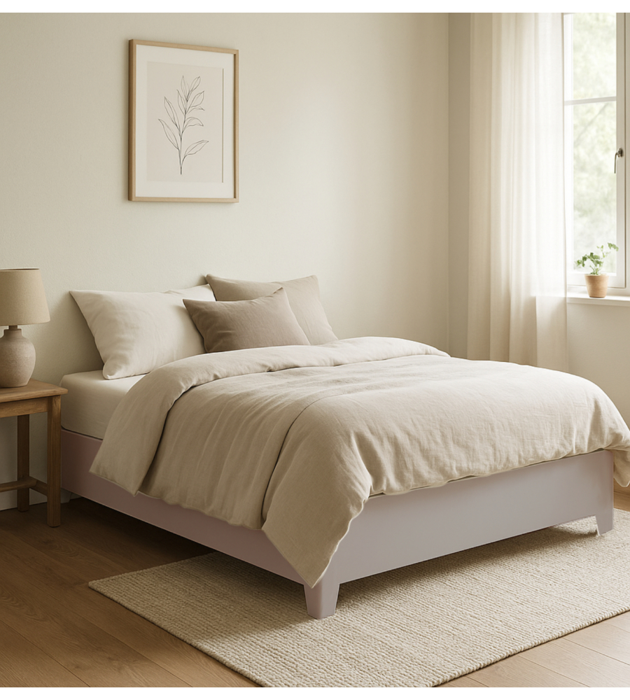 Letto matrimoniale contenitore con piedini "bed box" olmo naturale 160x190 cm